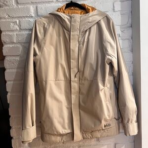 REI Tan Hooded Winter Snow Jacket